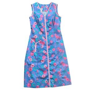 Vintage 70s The Lilly Pulitzer Dress Floral Daisy Shift Sleeveless Midi, Size 12